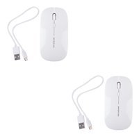 Osaladı Sessiz Kablosuz Beyaz Optik 2 Adet Mouse