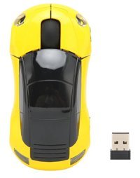 Dpofirs Spor Araba Görünümlü Kablosuz Sarı Optik Mouse