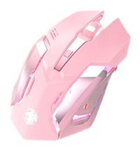 Jingyi RGB Sessiz Makrolu Kablosuz Pembe Optik Gaming Mouse