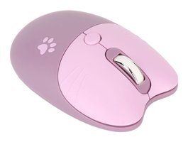 Ashata Kedi Şekilli Sessiz Kablosuz Mor Optik Mouse