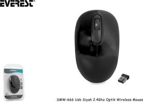 Everest SMW-666 Kablosuz Siyah Optik Mouse