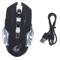 Hemoton X8 Sessiz Makrolu Kablosuz Siyah Optik Gaming Mouse