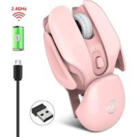 Jingyi RGB Sessiz Ergonomik Kablolu Pembe Optik Mouse