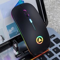 Huahai A2 RGB Sessiz Ergonomik Kablosuz Siyah Optik Mouse