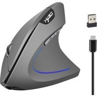 Hxsj T22 RGB Ergonomik Dikey Makrolu Kablosuz Siyah Optik Mouse