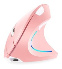 Qaohe RGB Ergonomik Dikey Makrolu Kablosuz Pembe Optik Gaming Mouse