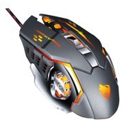 Hemobllo V6 RGB Makrolu Kablolu Gri Optik Gaming Mouse