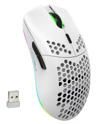 Qaohe T66 RGB Ergonomik Makrolu Kablosuz Beyaz Optik Gaming Mouse