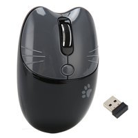 Haofy Kedi Görünümlü Kablosuz Siyah Optik Mouse