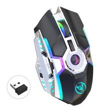 Qaohe T30 RGB Makrolu Kablosuz Siyah Optik Gaming Mouse