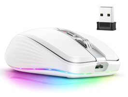 Elprico RGB Kablosuz Beyaz Optik Mouse