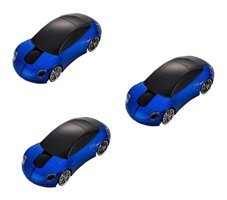 Hemobllo Araba Görünümlü Kablosuz Mavi Optik 3 Adet Mouse