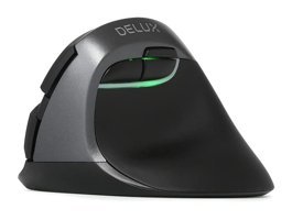 Delux Sessiz Ergonomik Dikey Makrolu Kablosuz Gri Optik Mouse
