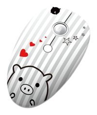Jingyi Kablosuz Domuz Desenli Beyaz Optik Mouse