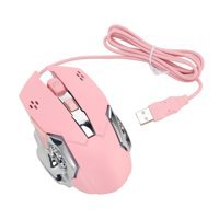 Ciciglow RGB Ergonomik Makrolu Kablolu Pembe Optik Gaming Mouse