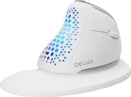 Delux M618SXD RGB Ergonomik Dikey Makrolu Kablosuz Beyaz Optik Mouse