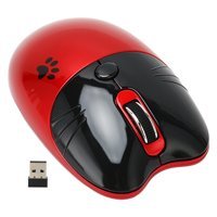 Bewinner Ergonomik Kablosuz Pati Desenli Kırmızı Optik Mouse