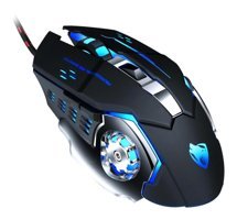 Jojofuny V6 RGB Makrolu Kablolu Mavi Optik Gaming Mouse