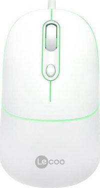 Lecoo MS110 RGB Sessiz Kablolu Beyaz Optik Mouse