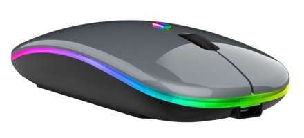 Fiauli RGB Sessiz Ergonomik Kablosuz Metalik Gri Optik Mouse