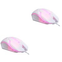 Jojofuny RGB Makrolu Kablolu Beyaz-Pembe Optik Gaming 2 Adet Mouse