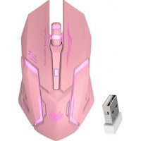 T-Wolf T1 RGB Makrolu Kablosuz Pembe Optik Gaming Mouse