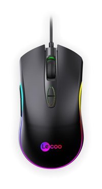 Lecoo MS108 RGB Makrolu Kablolu Siyah Optik Gaming Mouse