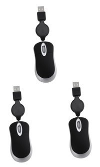 Partykindom Sessiz Kablolu Siyah Optik Mouse