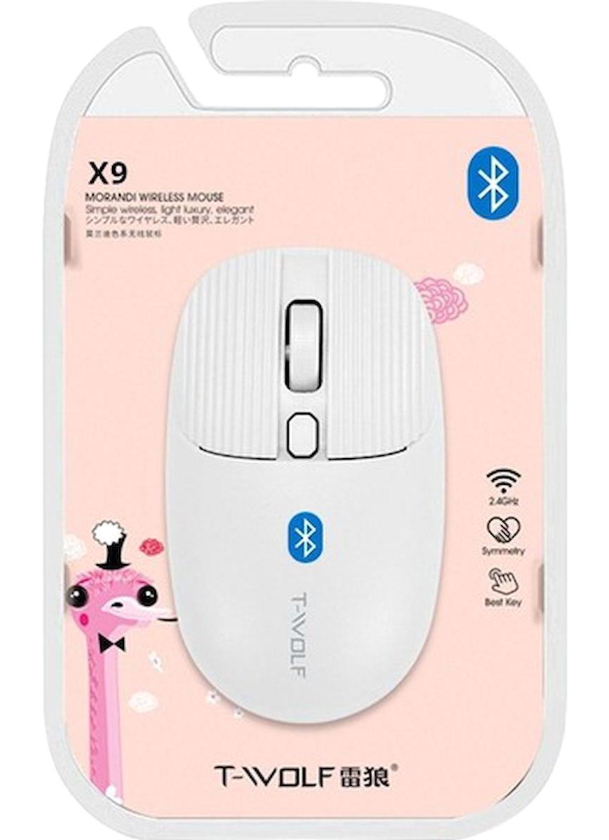 T-Wolf X9 Kablosuz Beyaz Optik Mouse