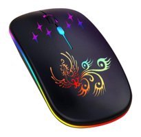 Generic RGB Ergonomik Kablosuz Siyah Optik Mouse