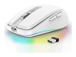 Hallow RGB Makrolu Kablosuz Beyaz Optik Gaming Mouse