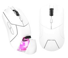 Goshyda WS214 RGB Sessiz Ergonomik Makrolu Kablosuz Beyaz Optik Gaming Mouse