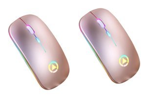 Hemobllo RGB Sessiz Ergonomik Kablolu Rose Gold Optik Gaming 2 Adet Mouse