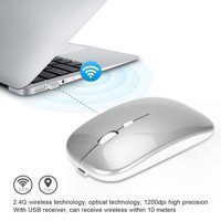 Ccylez Sessiz Ergonomik Kablosuz Gümüş Optik Mouse