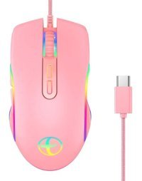 Huahai RGB Ergonomik Makrolu Kablolu Pembe Optik Gaming Mouse