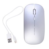 Partykindom Sessiz Kablosuz Gümüş Optik Mouse