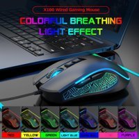 Qaohe X100 RGB Ergonomik Makrolu Kablolu Mavi Optik Gaming Mouse