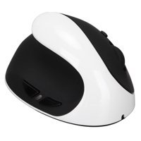 Akozon Ergonomik Dikey Makrolu Kablosuz Beyaz-Siyah Optik Mouse