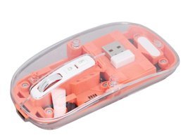 Ashata SN7032 7 Sessiz Ergonomik Makrolu Kablosuz Şeffaf-Turuncu Optik Mouse