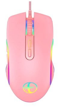 Knadgbft RGB Makrolu Kablolu Pembe Optik Mouse