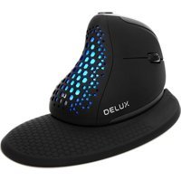Delux M618XSD RGB Ergonomik Dikey Makrolu Kablosuz Siyah Optik Mouse