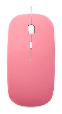 Fiauli Sessiz Ergonomik Kablolu Pembe Optik Mouse