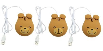 Bestonzon Ayı Sessiz Kablolu Turuncu Optik 3 Adet Mouse