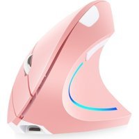 Huahai RGB Ergonomik Dikey Makrolu Kablosuz Pembe Optik Mouse