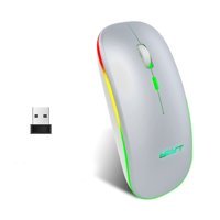 Mistaha RGB Sessiz Kablosuz Gri Optik Mouse