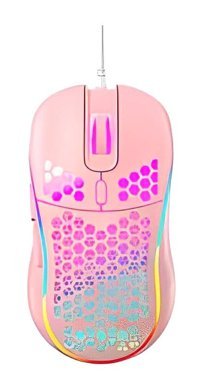 Clsslvvbn Hollow-out RGB Makrolu Kablolu Pembe Optik Mouse