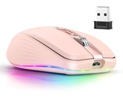 Generic RGB Makrolu Kablosuz Pembe Optik Gaming Mouse