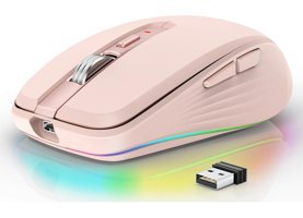 Elprico RGB Makrolu Kablosuz Pembe Optik Gaming Mouse