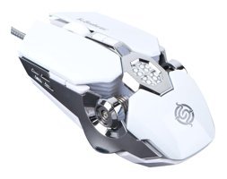 Partykindom Programlanabilir RGB Makrolu Kablolu Beyaz Optik Gaming Mouse