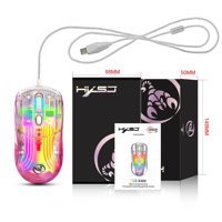 Cankypu X400 RGB Makrolu Kablolu Pembe Optik Mouse
